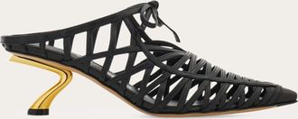 Ferragamo Women S-shaped heel mule Black Size 2.5