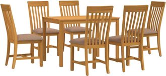 vidaXL Conjunto De Comedor 7 Uds. Gris Madera De Roble S&oacute;lido Vidaxl