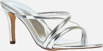 XY London Womens XY London Womens/Ladies Angel Slip-on Mid Stiletto Mule Sandals - Silver - Size: 4