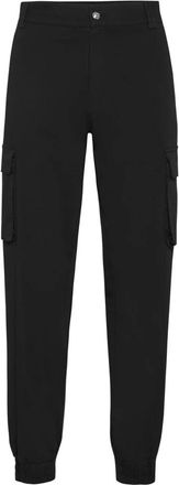Philipp Plein Lange Cargo Broek met Rechte Pasvorm - Heren - Straight fit broeken - Zwart - 5XL - Katoen - Broeken