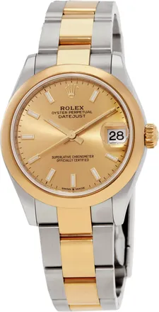 Rolex Datejust 31 Champagne Dial Automatic Ladies Steel and 18kt Yellow Gold Oyster Watch 278243CSO