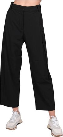 Elvine Sandi Light Cropped Broeken - Dames - Vrijetijds broeken - Zwart - M - Polyester - Broeken