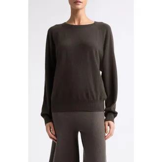 Lisa Yang Cambrie Raglan Sleeve Cashmere Sweater in Dark Fern at Nordstrom, Size 1