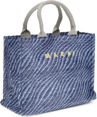 Marni Womens Blue Nylon Shoulder Bag