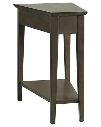 Leick Home Teegan Solid Wood Recliner Wedge Table With Shelf