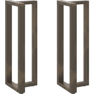 vidaXL Patas Para Mesa De Bar En Forma De T (2 Unidades), Color Negro, 50 X 35 X (110-111) Cm, Acero Vidaxl