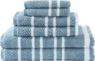Nautica 6-Piece Cotton Towel Set in Dark Blue at Nordstrom Rack