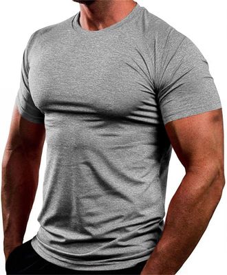 Generic Mens Tshirts UK Crew Neck Short Sleeve Fashion Casual Top Sports Gym Running Tee Regular Fit 2025 Adult T Shirt A-Grey