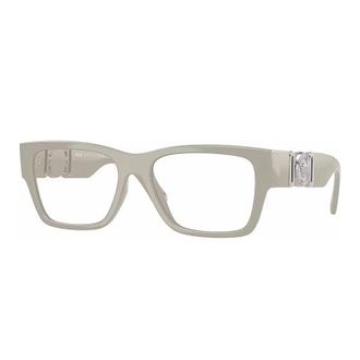 Versace Eyeglasses Square Full Rim, Light Grey Frame And Clear Demo Lenses Lens Ve3368U5501