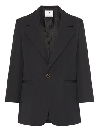 Marine Serre twill boxy blazer - Black