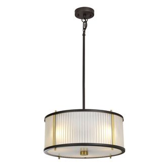 Loops 3 Bulb Ceiling Pendant Museum Bronze Dark Brown Painted / Aged Brass LED E27 60W