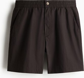 H&M Popelineshorts in Relaxed Fit - Brown