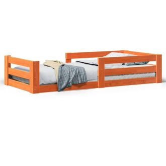 Berkfield Home Bed Frame Frame Wax Brown 75x190 cm Small Single Solid Wood Pine