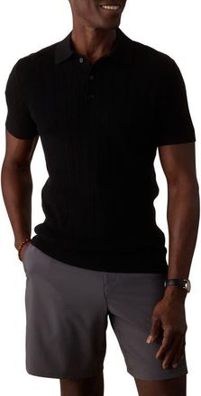 The Normal Brand Robles Textured Knit Polo in Black at Nordstrom, Size Xx-Large
