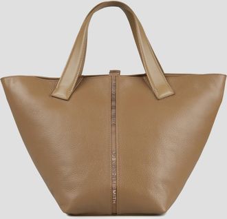 Alexander Smith Lauren Medium handbag with shoulder strap in brown leather