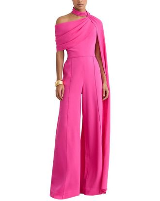 Reiss Carrie One Shoulder Drape Wide Leg Jumpsuit
