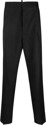 Dsquared2 Cigarette tailored-cut trousers - men - Virgin Wool/Silk/Polyester - 44 - Black