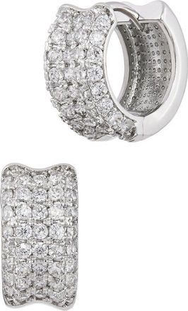 Savvy Cie Jewels Cz Huggie Earrings