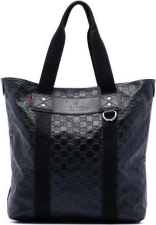 Gucci Pre-owned Tote Bags, female, Black, Size: ONE SIZE Pre-owned Leather Tote