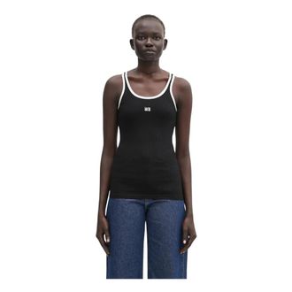 Wales Bonner Wales Bonner, Tops, Dames, Zwart, M, Sonic Vest