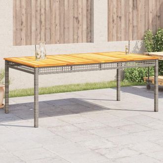 vidaXL Vidaxl - Tavolo da Giardino Grigio 180x90x75cm Polyrattan e Legno Acacia