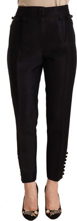 Dsquared2 Dsquared&sup2; Button Embellished Cropped High Waist Womens Pants