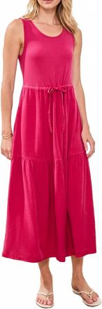 Tribal Mixmedia Sleeveless Boatneck Dress In Gardenia