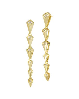 Savvy Cie Jewels 14K Plated Cz Drop Earrings