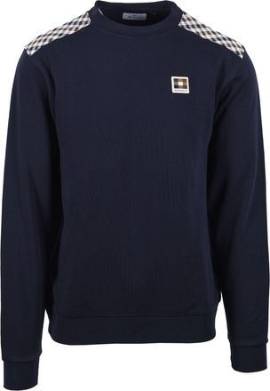 Aquascutum Mens LAMINA CREWNECK SWEATSHIRT NAVY Cotton - Size X-Large