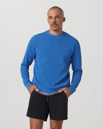 Vuori Clothing Tech Waffle Crew Neck Shirt | Court Blue | Medium