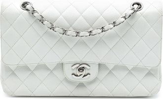 Chanel Pre-owned Womens Medium Classic Caviar Double Flap - White Leather - One Size