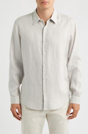 Theory Irving Relaxed Fit Linen Button-Up Shirt in Vapor at Nordstrom, Size Xx-Large