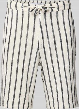 Selected Regular Fit Bermudas mit Strukturmuster Modell BRODY in Offwhite, Größe XXL
