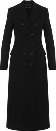 Dolce & Gabbana Nero Coat voor Stijlvolle Winterlook - Dames - Mantel - Zwart - L - Wol - Jassen