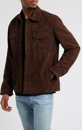 Frye Classic Suede Shacket in Dark Brown at Nordstrom Rack, Size Xx-Large