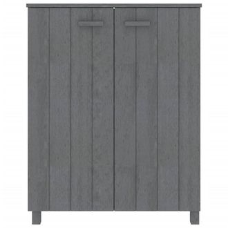 Berkfield Home Shoe Cabinet HAMAR Dark Grey 85x40x108 cm Solid Wood Pine | Size: 85 x 40 x 108 cm
