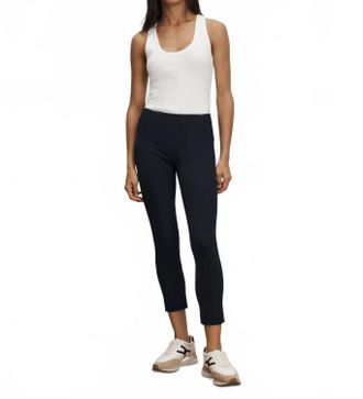 Veronica Beard Zip Back Scuba Slim Fit Pants In Navy