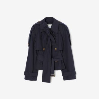 Burberry Short Canvas Trerose Trench Coat