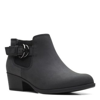 Clarks womens Adreena Field Ankle Boot, Black Leather, 10