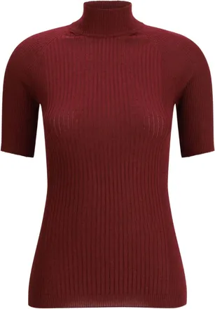 SA SU PHI Geribbelde top - Rood