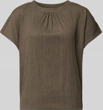 OPUS Regular Fit T-Shirt mit Strukturmuster Modell Salti in Khaki, Gr&ouml;&szlig;e 36