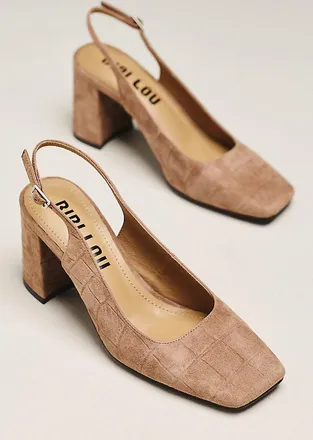 Bibi Lou Ione 85 Suede Slingback Block Heels