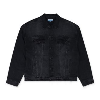 Purple x Blue Sky Black Trucker Jacket