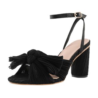 Generic Women Summer Platform High Heel Dressy Bow Strap Open Toe Large Size Footwear Sandals for Ladies Casual Outing (Black, 4.5)