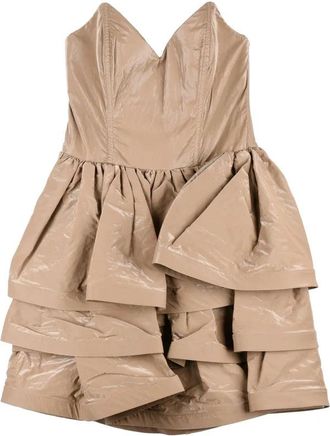 Elisabetta Franchi Ruffled Mini Dress Heart Neckline - Grey