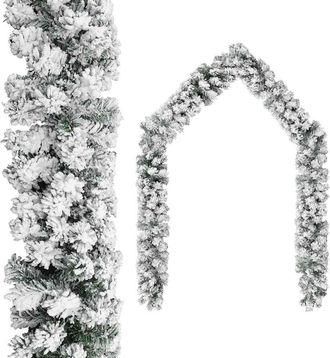 vidaXL Guirnalda De Navidad Con Nieve Flocada Verde 20 M Pvc Vidaxl
