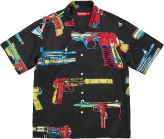 SUPREME SS26 Guns Silk S/S Shirt Black SUP-SS26-366-BLK