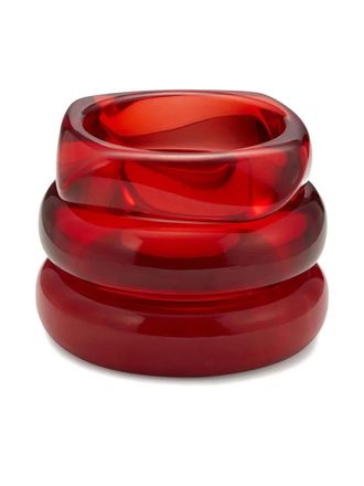 Luv AJ Formentera Bangle bracelets (set of three) - Rosso
