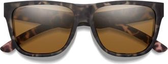 Smith Lowdown 2 55mm ChromaPop Polarized Square Sunglasses in Salt Haze /Glass Brown at Nordstrom