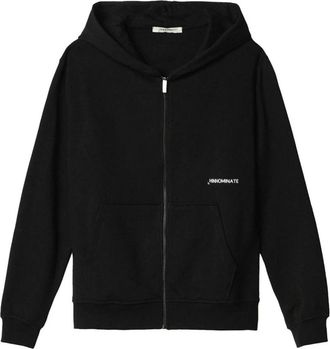 Hinnominate Hinnominate, Hoodies & sweatvesten, Heren, Zwart, S, Katoen, Zwarte Katoenen Hoodie met Rits